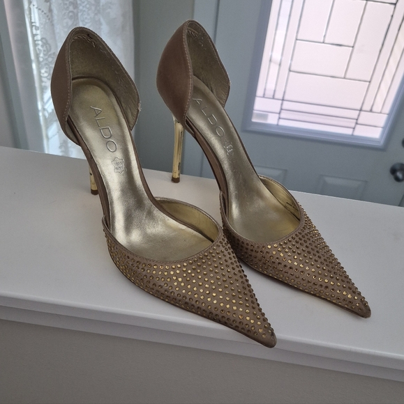 Gold Sparkle Aldo Heels - Picture 7 of 8